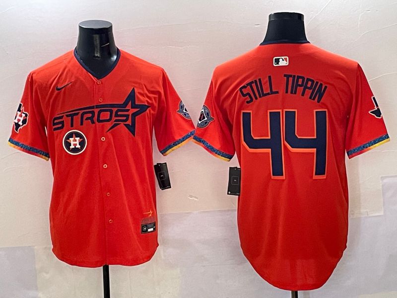 Men Houston Astros #44 Still Tippin Orange Fourth generation Joint Name 2025 Nike MLB Jersey style 2->houston astros->MLB Jersey